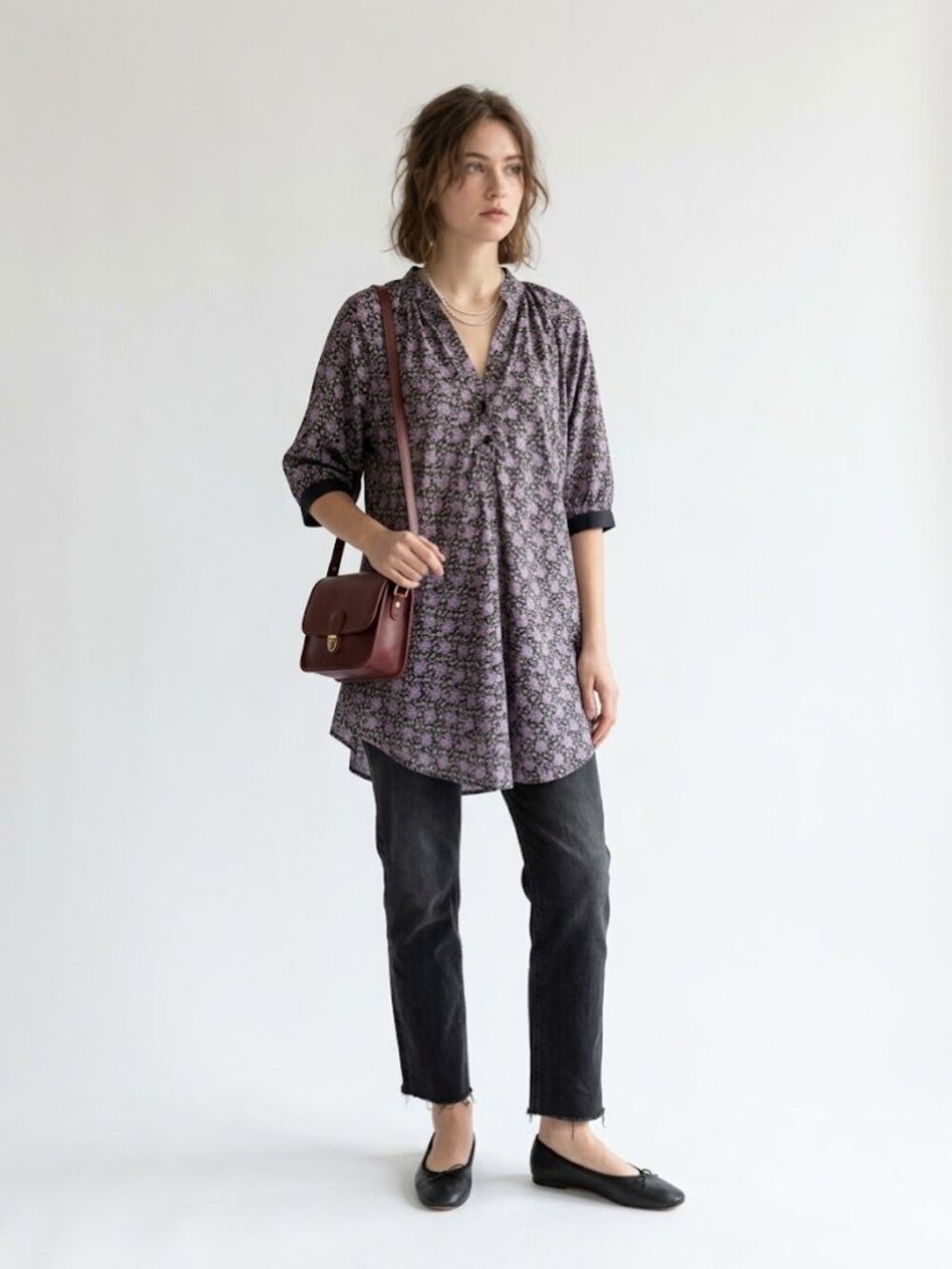 Cameo the Label 100% Silk Floral Tunic Blouse Size S